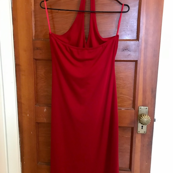 Slinky Red Halter Dress - Picture 4 of 8
